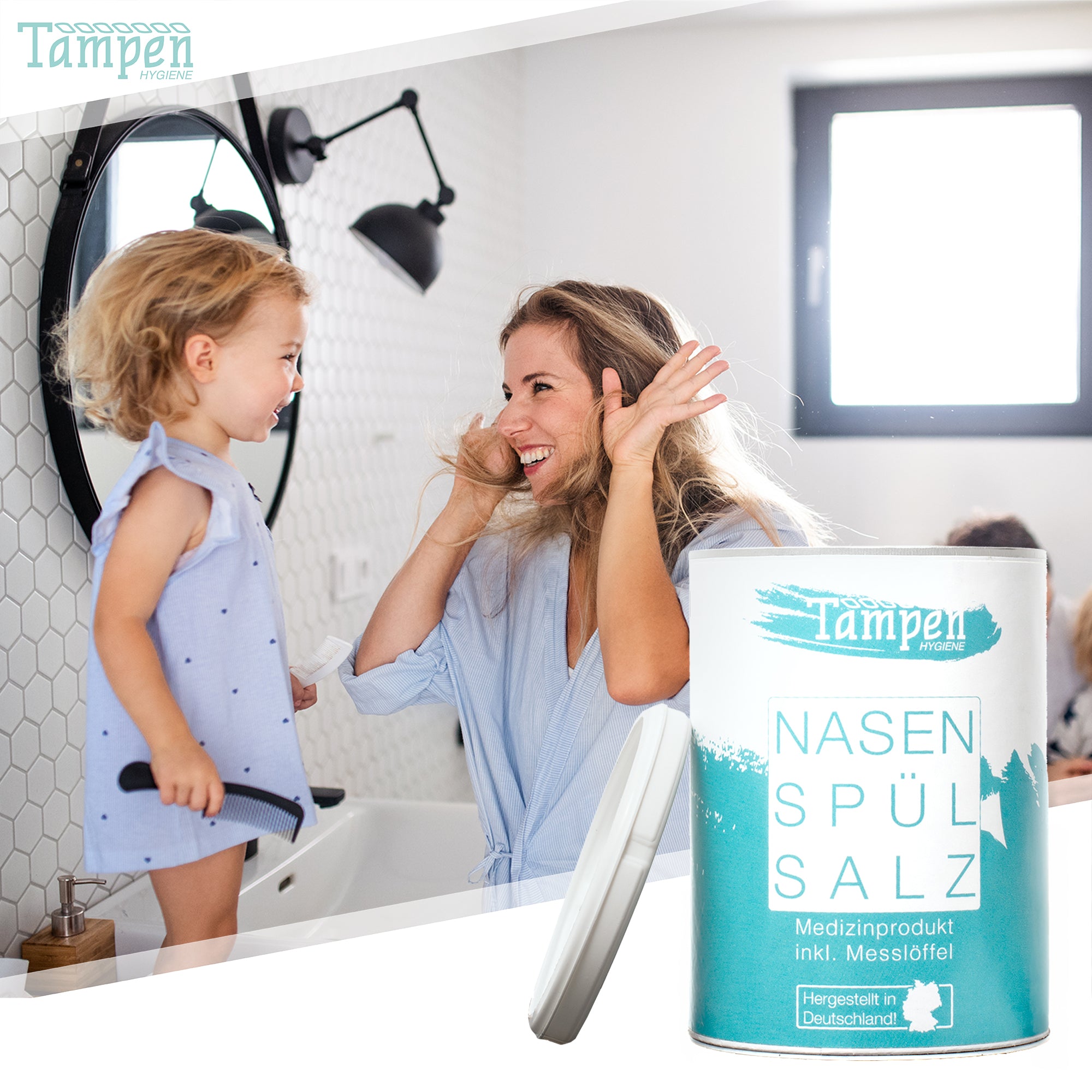 TAMPEN Nasenduschenset mit Spülsalz