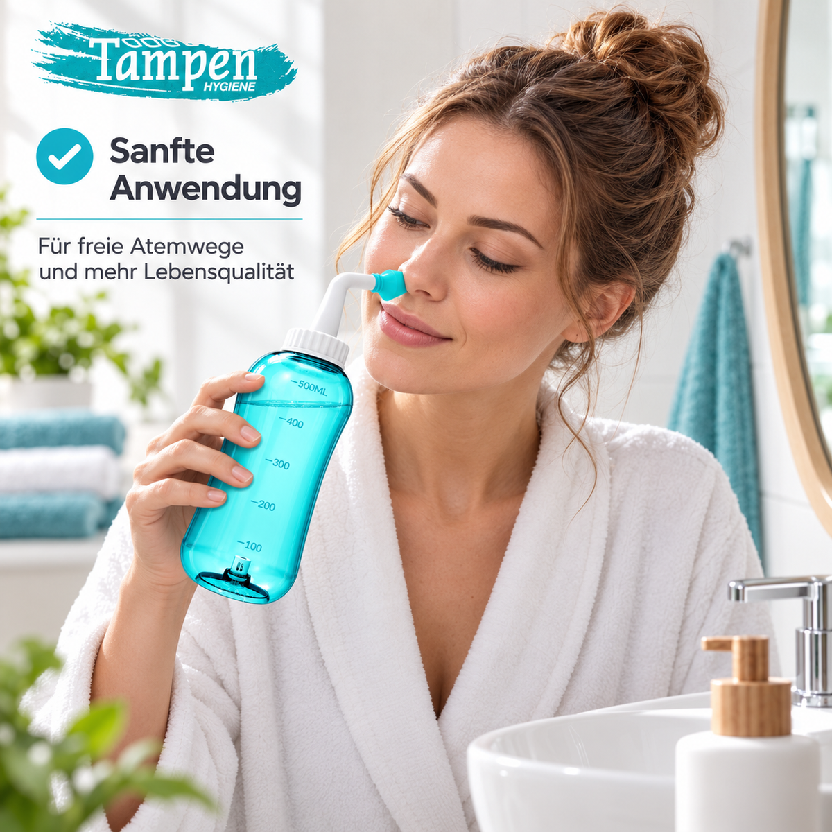 TAMPEN Nasenduschenset mit Spülsalz